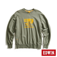 EDWIN 男款 橘標 摔角手E君摔角技寬版厚長袖T恤(灰綠色)