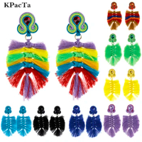 KPacTa 2024 Earrings Ethnic Style Feather Dangle Earring Indian Jewelry Ladies Earrings for Women Christmas Gift orecchini piuma