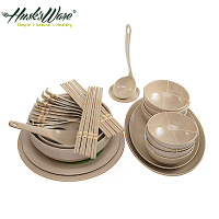 美國Husk’s ware稻殼天然無毒環保碗盤餐具32件組