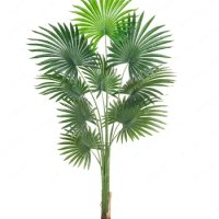 Simulation Green Plant California Chinese Fan Palm Bonsai Landscaping Fake Trees Plant Bonsai Interior Decoration Ornaments