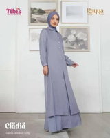 Nibras Cladia Dress Gamis Wanita Muslim Modern Elegan Simple By Nibras S Grey