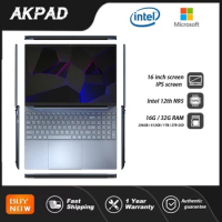 2023 AKPAD Office Laptop Windows 11 Gaming Cheap Notebooks Netbook 16" 12th Intel Alder N95 Ram 16GB 32GB DDR4 Backlit Keyboard
