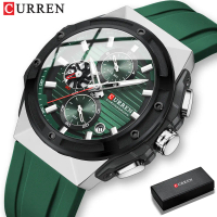 CURREN Jam Tangan Cowok Kronograf Bercahaya Kalender Tahan Air Jam Pria
