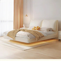 Girl Nordic Modern Bed Queen Size Master Cute Salon Modern King Double Bed Frame White Luxury Cama Box Casal Home Furniture