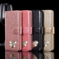 Luxury Flip Bling Phone Case For Samsung S23 Ultra S22 Plus S21 FE A54 A14 A53 A52 A72 A13 Glitter Leather Wallet Stand Cover