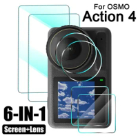 For DJI OSMO Action 4/3 Screen Protector Anti-scratch Camera Lens Cover Clear Tempered Glass for DJI Osmo Action 4 3 Accessories
