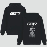Kpop Got7 Hoodies For Women Fashion Harajuku Fleece Sweatshirt Pullover Hoodie Kpop GOT7 Member Name Print JR Junior