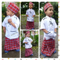 Sarung Anak Instan Plus Peci Mooza umur 2-12 tahun E Model Rok Khitan - S