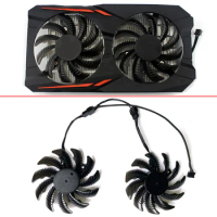 NEW 2PCS 75MM T128010SU PLD08010S12HH 4Pin 0.35A Cooler Fan Replacement For Gigabyte GTX 1050Ti 1050 RX 550 RX560 Graphics Video