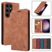 Ultrathin Leather Flip Case For Samsung Galaxy S24 S23 FE S22 Ultra S21 S20 Plus S10 S9 Note 10 9 5G Business Wallet Phone Cover