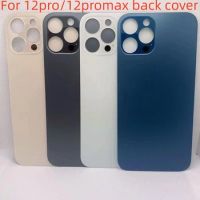 For iPhone 12 Pro Max Back Glass Cover Panel Battery Cover Replacement Parts New With logo Housing Big Hole Camera Rear Glass