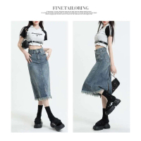 SNL Denim Skirt S05 Rok Jeans Midi Vintage A-Line Skirt Jeans Rawis Vintage Rok Jeans Rumbai Rok Jea