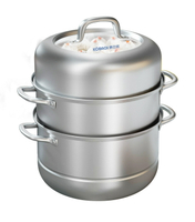 蒸鍋304食品級家用加厚三層不銹鋼蒸煮鍋大容量蒸魚鍋