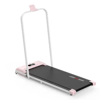 2023 New Home Fitness 1.0hp 2 in 1 Mini Slim Thin Electric Folding Treadmill White Pink Compact Foldable Under Desk Walking Pad
