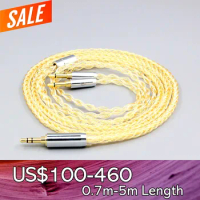 8 Core 99% 7n Pure Silver 24k Gold Plated Earphone Cable For TAGO T3-01 T3-02 studio Klipsch HP-3 Heritage iBasso SR2 LN008428