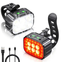 Bike Light Set Super Bright,Bike USB Rechargeable LED Light,Bike Light for Night Riding,Bike Front and Tail Light