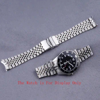 New 316L Stainless Steel Silver Jubilee Watch Band Strap Silver Bracelets Solid Curved End For MDV-106 MDV-106B 22mm Band