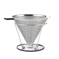 Coffee Filter Reusable Stainless Steel Home Pour Over Dripper Non-slip Strainer