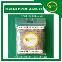 Plastik Klip Plong Pond 35x38+7 Ziplock Bening Zipper Baju Kaos Laundry Sepatu Gamis Tebal 0.5