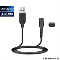 Kabel Pengecas USB, A00390, 4.3V, untuk Siri Philips 3000, 5000, 7000, Oneblade QP2520, RQ320, RQ328