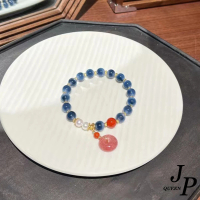 【Jpqueen】平安扣草莓晶藍瑪瑙手串串珠手鍊(3色可選)