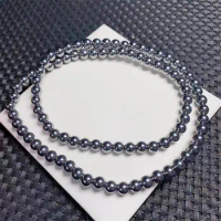 6MM Natural Terahertz Triple Circle Bracelet Gemstone Round Bead Crystal Healing Gemstone Bracelet Jewelry Gift 1PCS