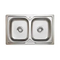 Linea Valencia Wastafel Tempat Cuci Piring 2 Bowl - Silver