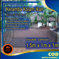 K1511 Jaring keramba ikan lele nila udang 1,5x1x1 siap pakai plus tali pengikat