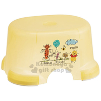 小禮堂 迪士尼 小熊維尼 塑膠透明小浴椅《黃.插圖》踩腳椅.矮凳.板凳 4973307-432835