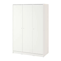 KLEPPSTAD 三門衣櫃/衣櫥, 白色, 117x176 公分