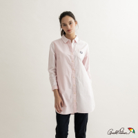 Arnold Palmer -女裝-撞色條紋拼接設計長版襯衫-粉色