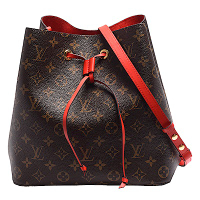 LV Louis Vuitton路易威登 M44021 經典Neonoe Monogram帆布印花牛皮鑲飾束口斜背/肩背水桶包