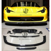 458 Car Body Kit Carbon Fiber Front Lip Splitter Rear Lip Diffuser Rear Spoiler Wing for Ferrari 458 Vorsteiner Style 2011-2014