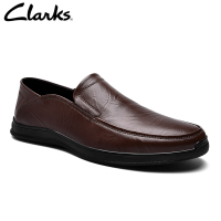Clarks คอลเลกชัน Cambro Step Men รองเท้าหนังสีดำแบบสวมสบาย