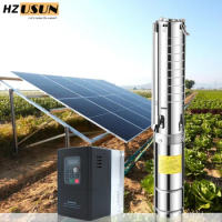7.5 HP 100M Head Submersible Solar Powered Deep Well Pump and Controller Price 2 Inch Pipe Sharp Pressure Water Booster Pump Set