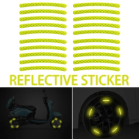 Car Tire Rim Sticker Auto Reflective Sticker Safety Luminous Stripe Wheel Hub Exterior Decoration for Vehicle Motorcycle Bicycle