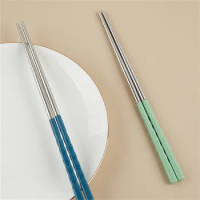 Stainless Steel Non-slip Colorful Chopsticks Food Grade Food Sticks Tableware Chinese Chopstick 5 Color Kitchen Table Tools