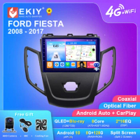 EKIY X7 Android 10 Car Radio For FORD FIESTA 2008 - 2017 Smart Multimedia Video Player Carplay Auto GPS Navi Stereo No 2Din DVD