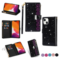 Newest Magnetic Leather Case Na For Samsung Galaxy A52 Funda For Galaxy A52S 5G Skin Feel Wallet Cover Starry Sky Glitter Coque