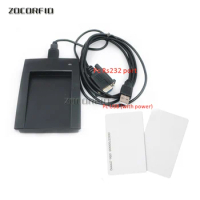 RS232 Access control RFID card reader Rs232 port 125KHZ RFID card reader / usb into DC5V black +2 pcs card