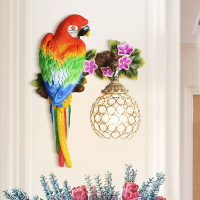 創意鸚鵡壁燈現代簡約客廳電視墻兒童房玄關臥室動物小鳥裝飾壁燈