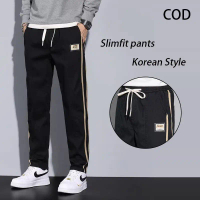 Keyboy celana panjang pria slim fit training celana dewasa cowok casual pinggang karet pants korean 