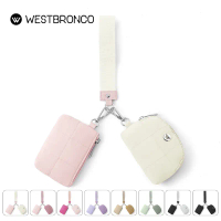 WESTBRONCO กระเป๋าสตางค์คล้องมือแบบพวงกุญแจขนาดเล็กสำหรับผู้หญิง กระเป๋าใส่เหรียญไนลอนแบบถอดได้พร้อม