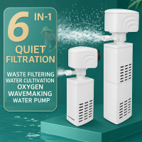 Aquarium Pump with Filter 6 functions Fish Tank 30-40db Oxygen Submersible Oxygen Absorption Waste W