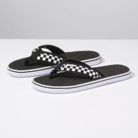 【VANS 官方旗艦】La Costa Lite 男女款黑底棋盤格紋夾腳拖鞋/休閒鞋