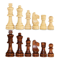 Wooden Chess Pieces Wood Chessmen Set 2.2inch King Figures Chess Board Game Pawns Figurine Backgammon Madera