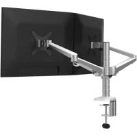 OA-4S Adjustable Aluminium Dual Twin LCD Desk Mount Monitor Arm TV Stand Bracket with Tilt &amp; Swivel for 10"-27" Monitor