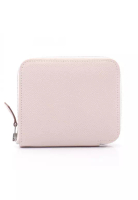 Hermès Pre-Loved Hermès Azap Compact silk in mauve pail round zipper wallet Veau epsom Light pink si