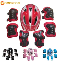 7Pcs Roller Skating Kids Boy Girl Safety Helmet Knee Elbow Pad Sets Cycling Skate Bicycle Scooter Helmet Protection Safety Guard