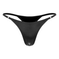 Womens Metallic G-String Thongs Swimsuit PVC Faux Leather Panties Low Rise Mini Micro Bikini G-string T-back Thongs Underpants
